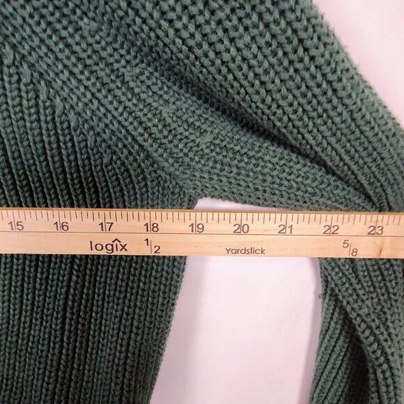 Loft Women's Large Green Ribbed Collared Sweater - Picture 10 of 10